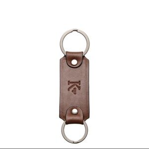 “IRWIN” Leather Double Loop Key Chain…Color: Brown …New